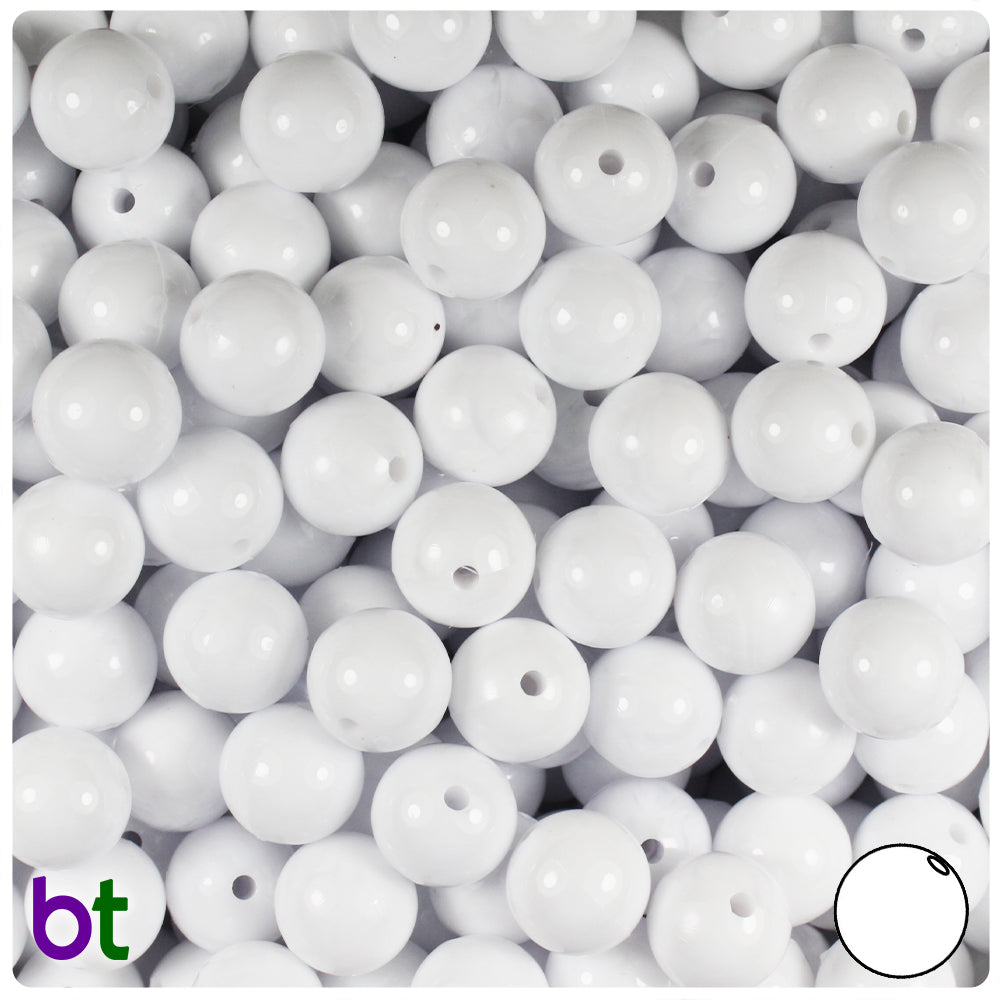 Wholesale Case 10mm Round Plastic Beads - Opaque