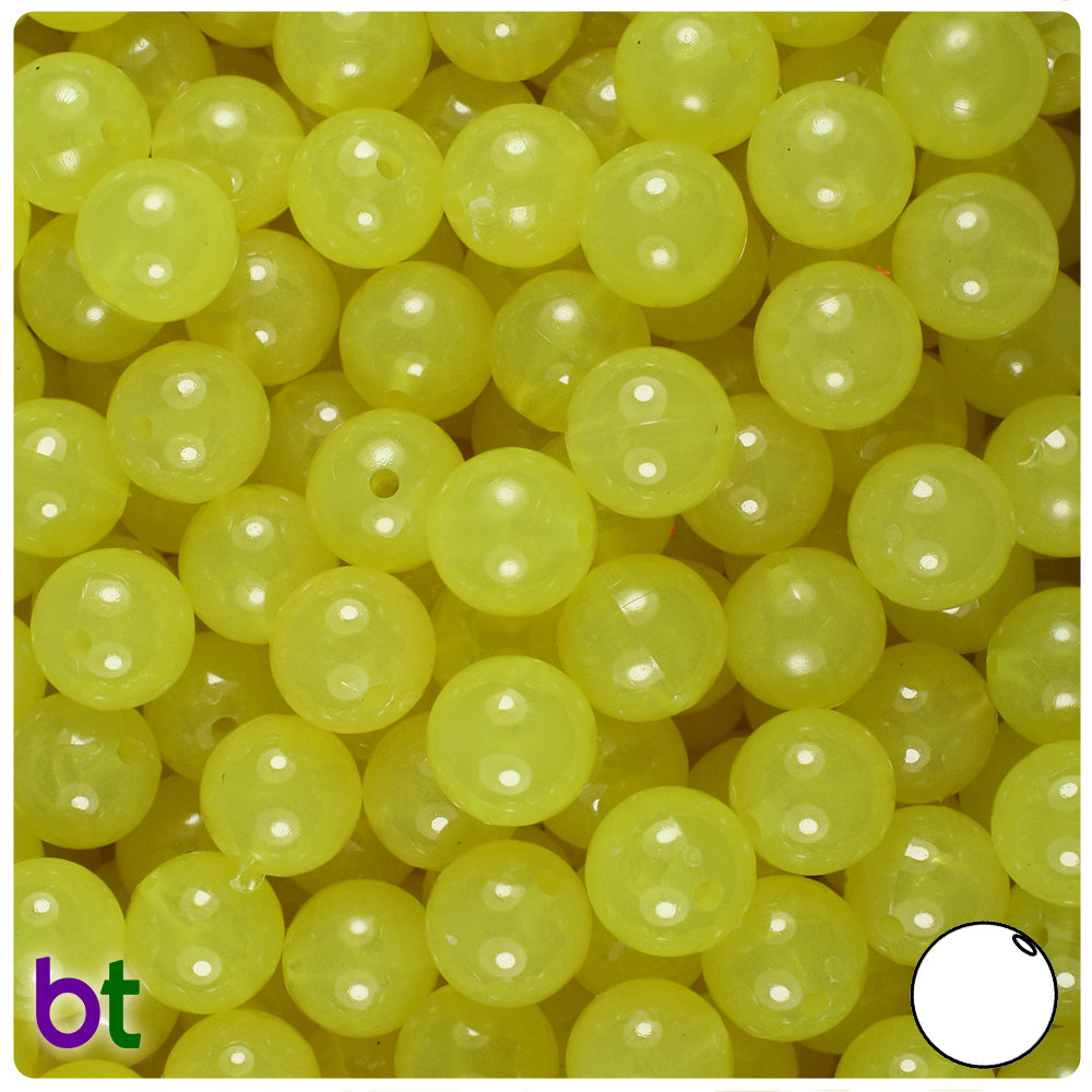 Wholesale Case 10mm Round Plastic Beads - Glow