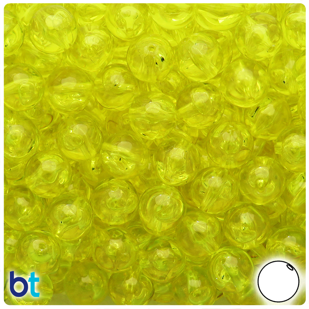 Wholesale Case 12mm Round Plastic Beads - Transparent