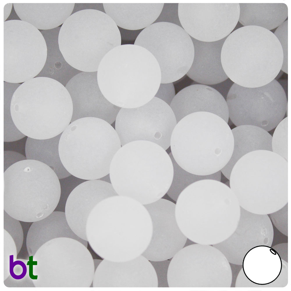 Wholesale Case 14mm Round Plastic Beads - Frosted