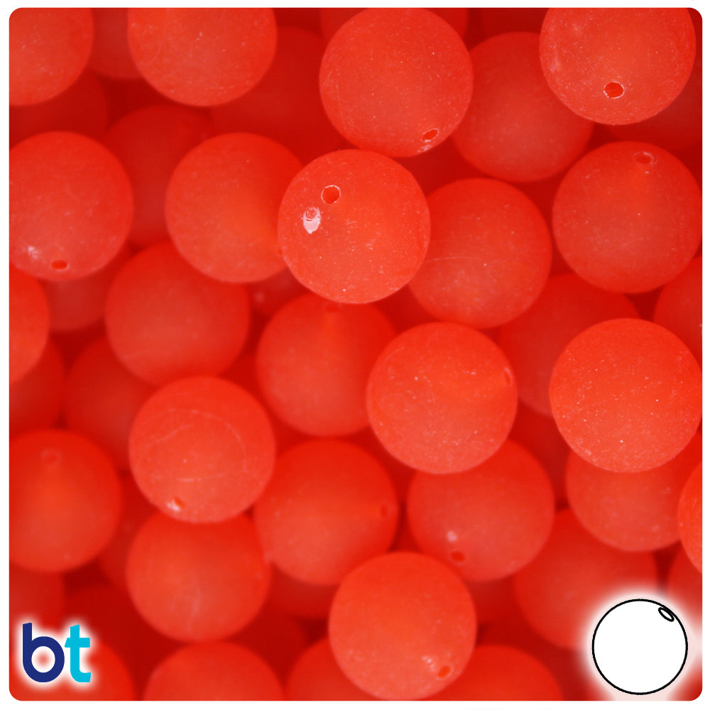 Hyacinth Frosted 14mm Round Plastic Beads (36pcs)