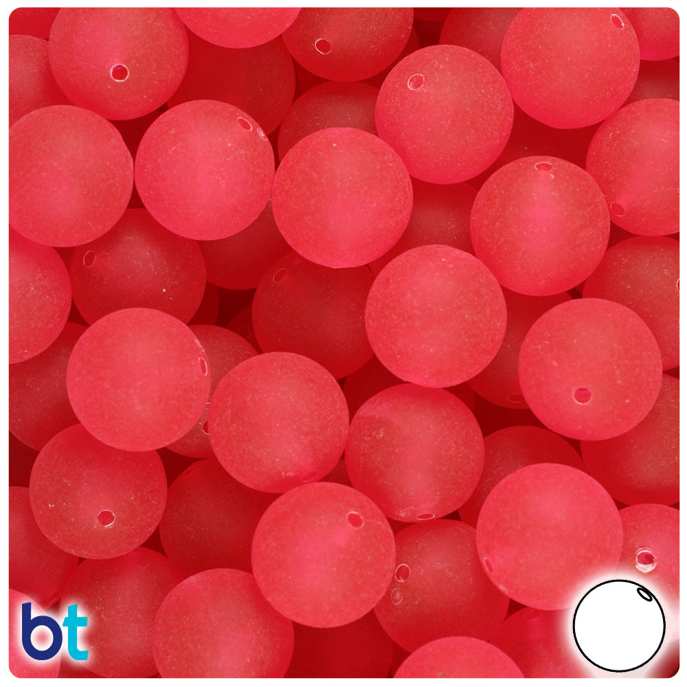 Wholesale Case 14mm Round Plastic Beads - Frosted