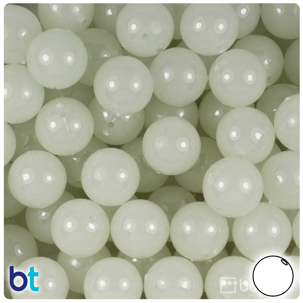 Night Glow-in-the-Dark 14mm Round Plastic Beads (36pcs)