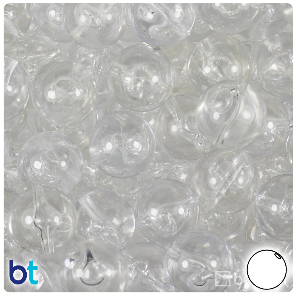 Wholesale Case 16mm Round Plastic Beads - Transparent