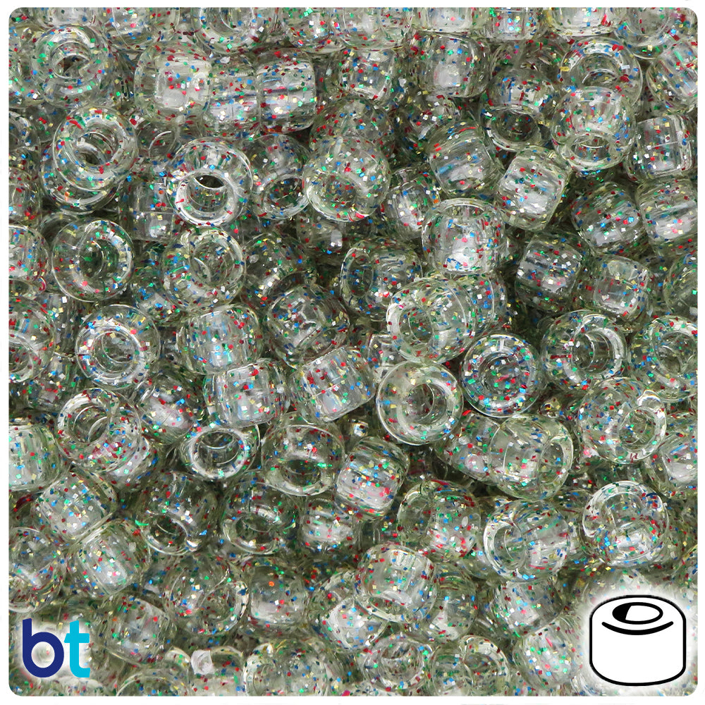 Crystal Rainbow Sparkle 9mm Barrel Pony Beads (500pcs)