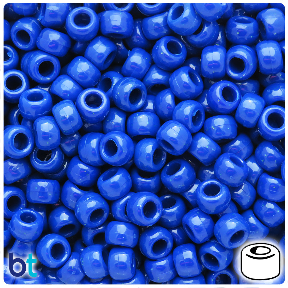 Lapis Opaque 9mm Barrel Pony Beads (100pcs)