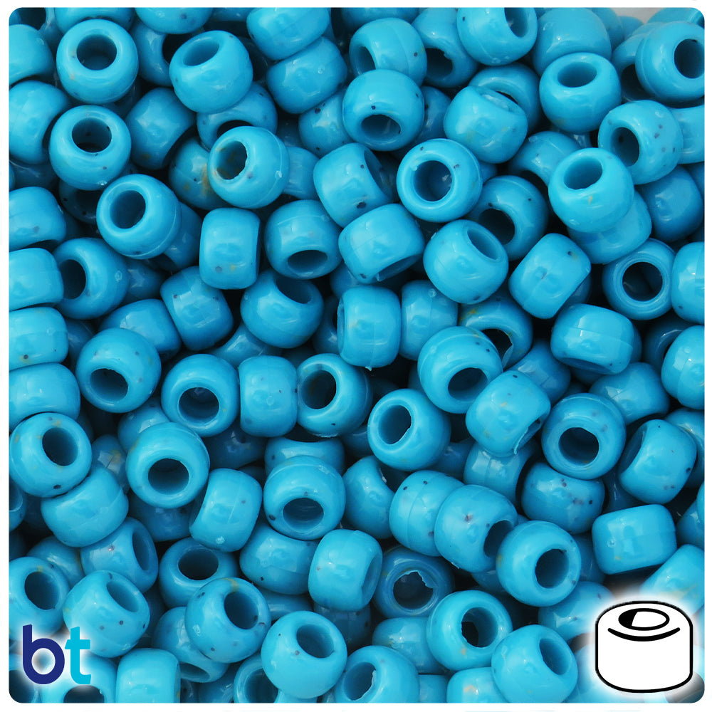 Robin's Egg Opaque 9mm Barrel Pony Beads (100pcs)