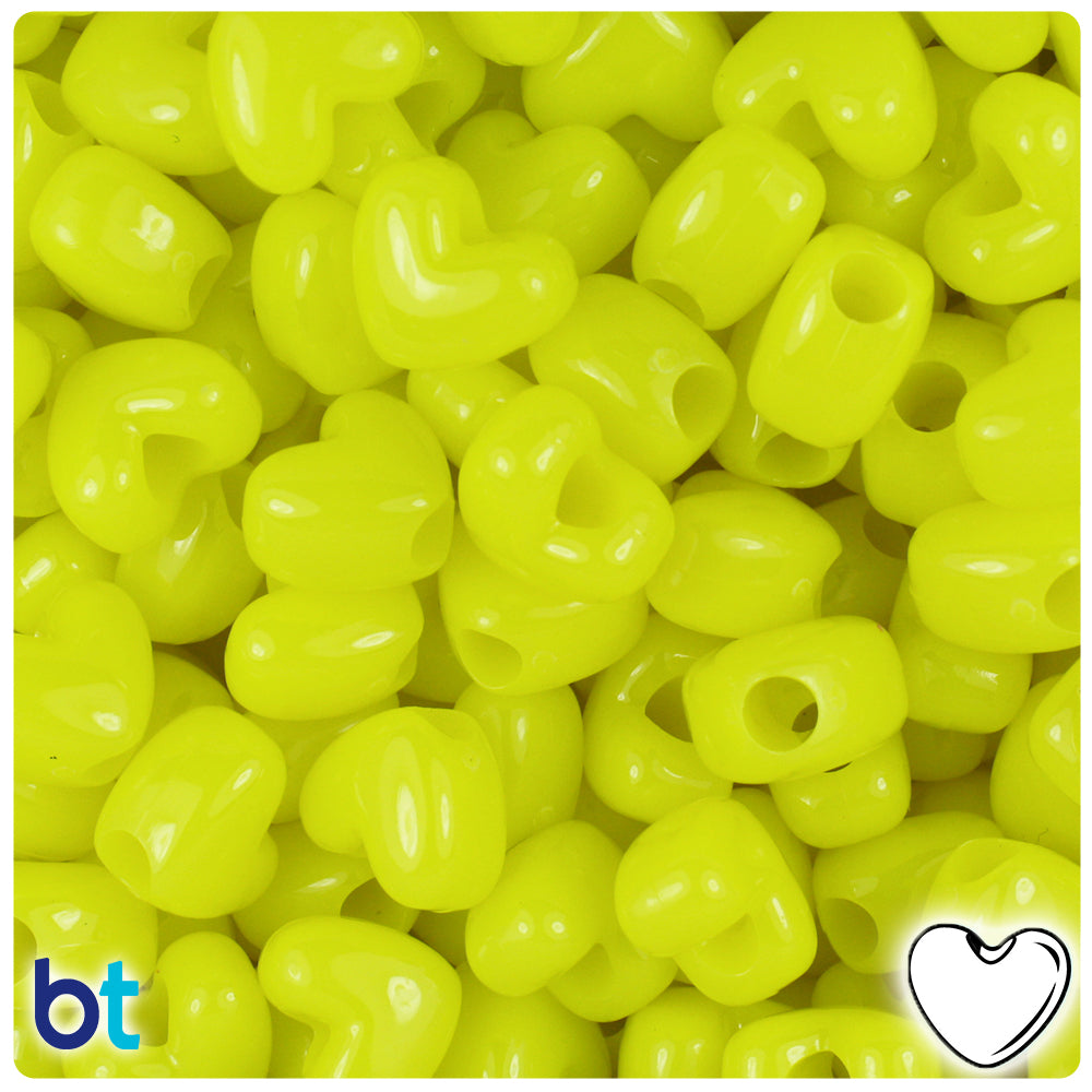 Wholesale Case 12mm Heart (VH) Pony Beads - Neon Bright