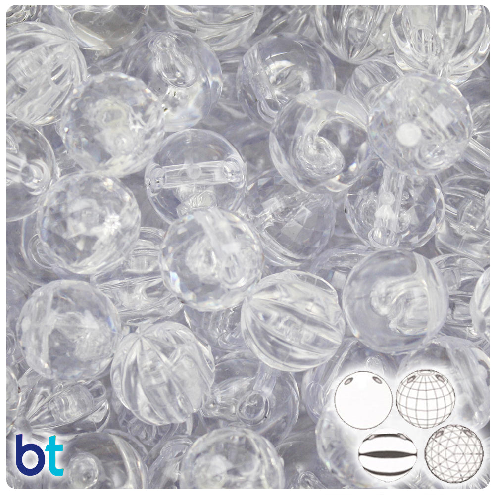 Crystal Transparent 14mm Family Bubble Plastic Beads (113g)