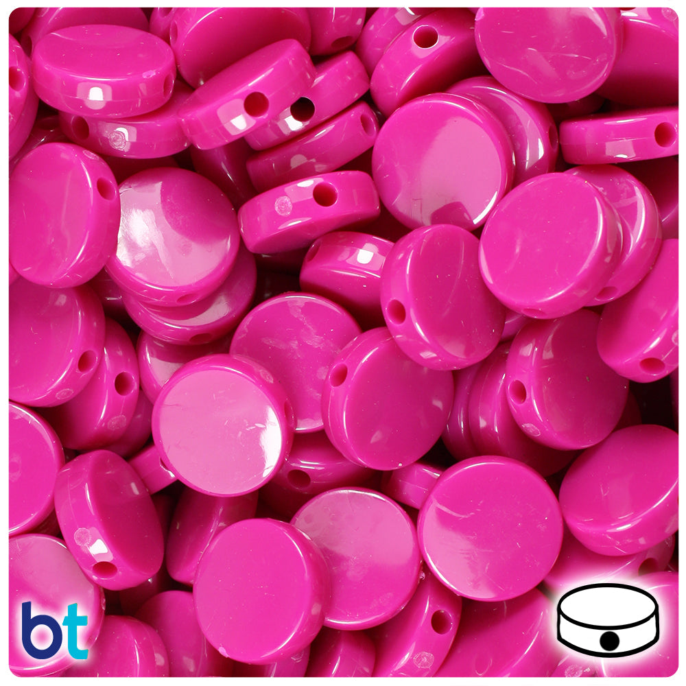 Mulberry Opaque 13mm Coin Plastic Beads (150pcs)