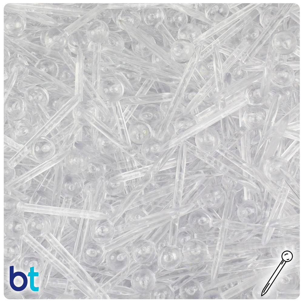 Crystal Transparent 25mm Ornapik Plastic Craft Pins (2oz)