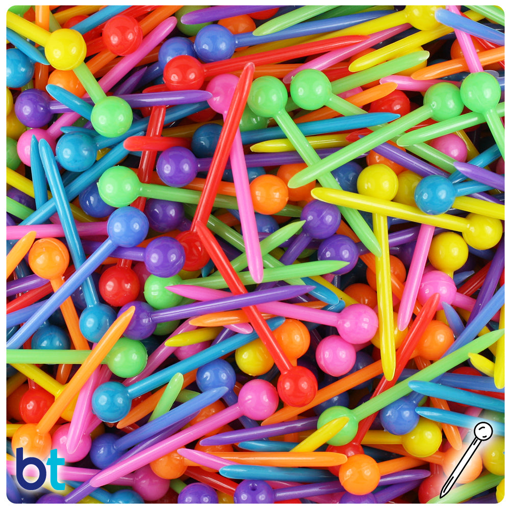 Circus Mix Opaque 25mm Ornapik Plastic Craft Pins (2oz)