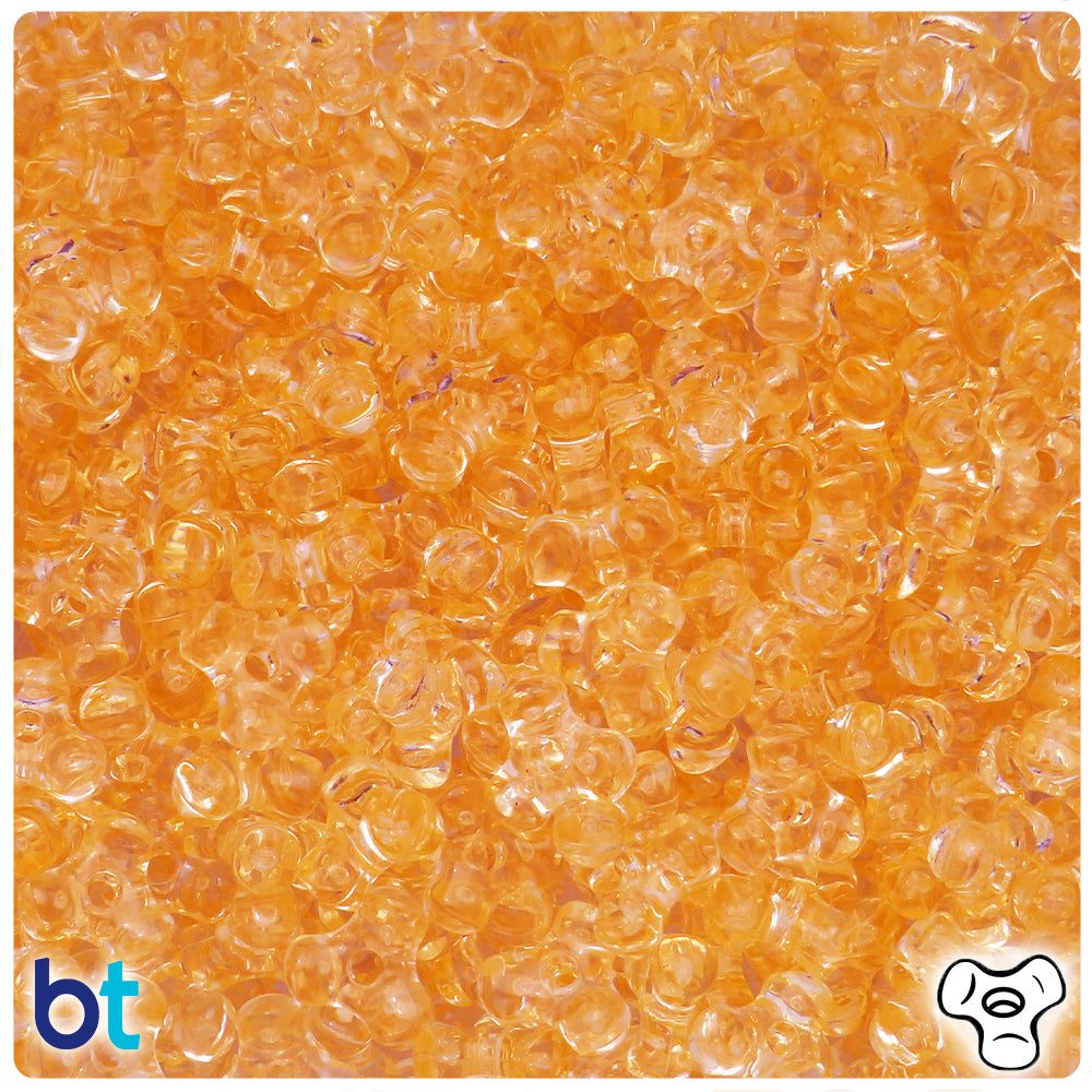 Dark Champagne Transparent 11mm TriBead Plastic Beads (500pcs)