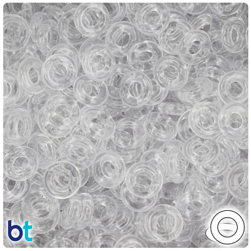 Crystal Transparent 10mm Plastic Rings (125pcs)