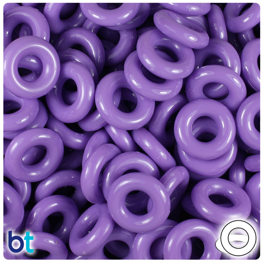 Lilac Opaque 16mm Plastic Rings (100pcs)