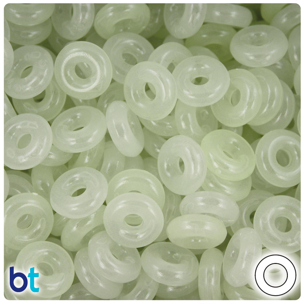 Night Glow-in-the-Dark 14mm Ring Plastic Beads (100pcs)