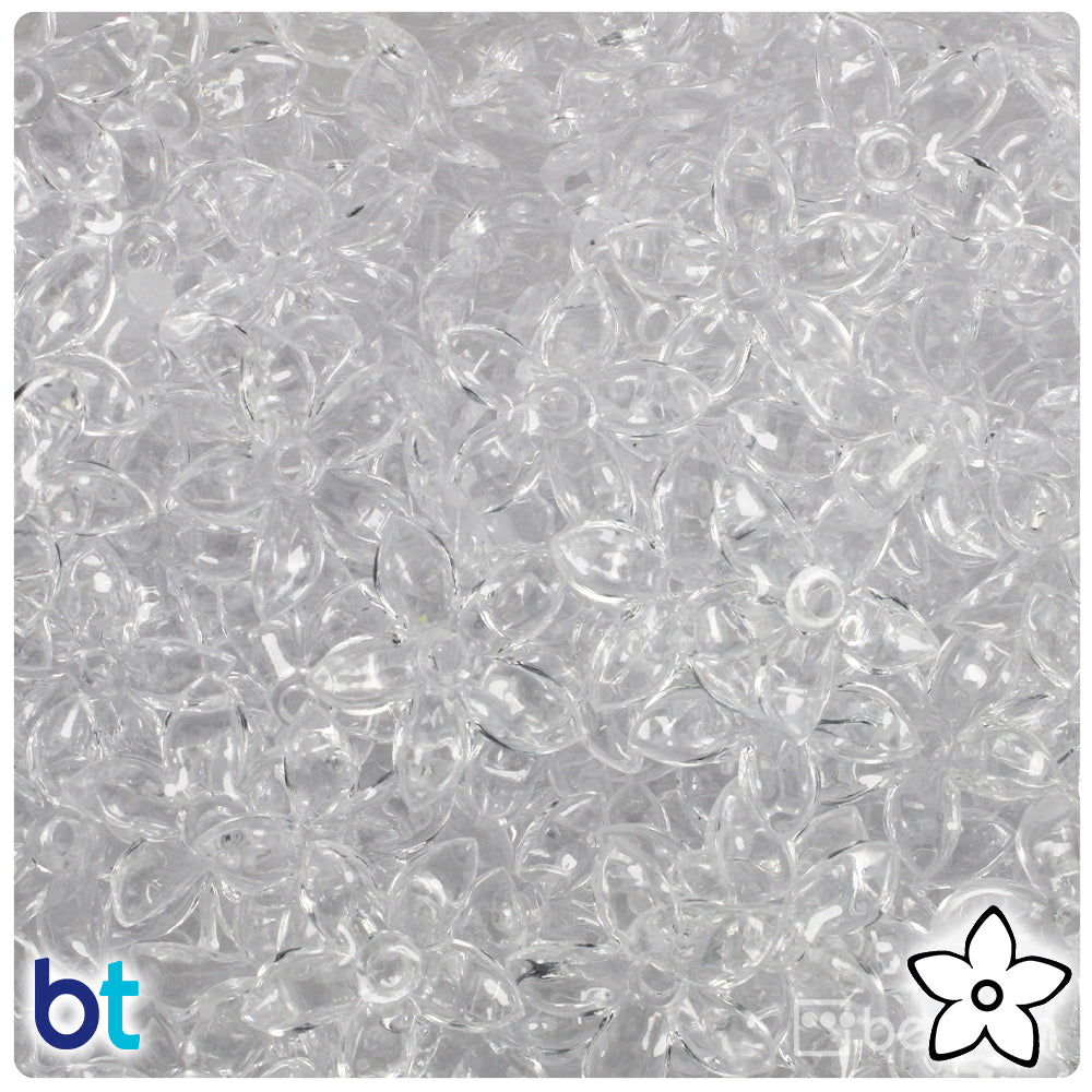 Crystal Transparent 18mm Plastic Star Flowers (144pcs)