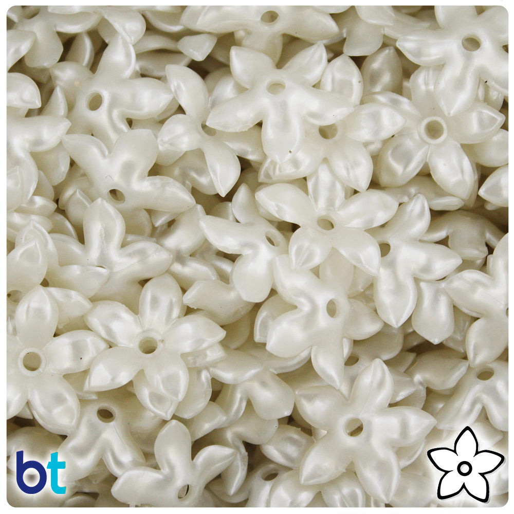 Bridal Pearl 18mm Plastic Star Flowers (144pcs)