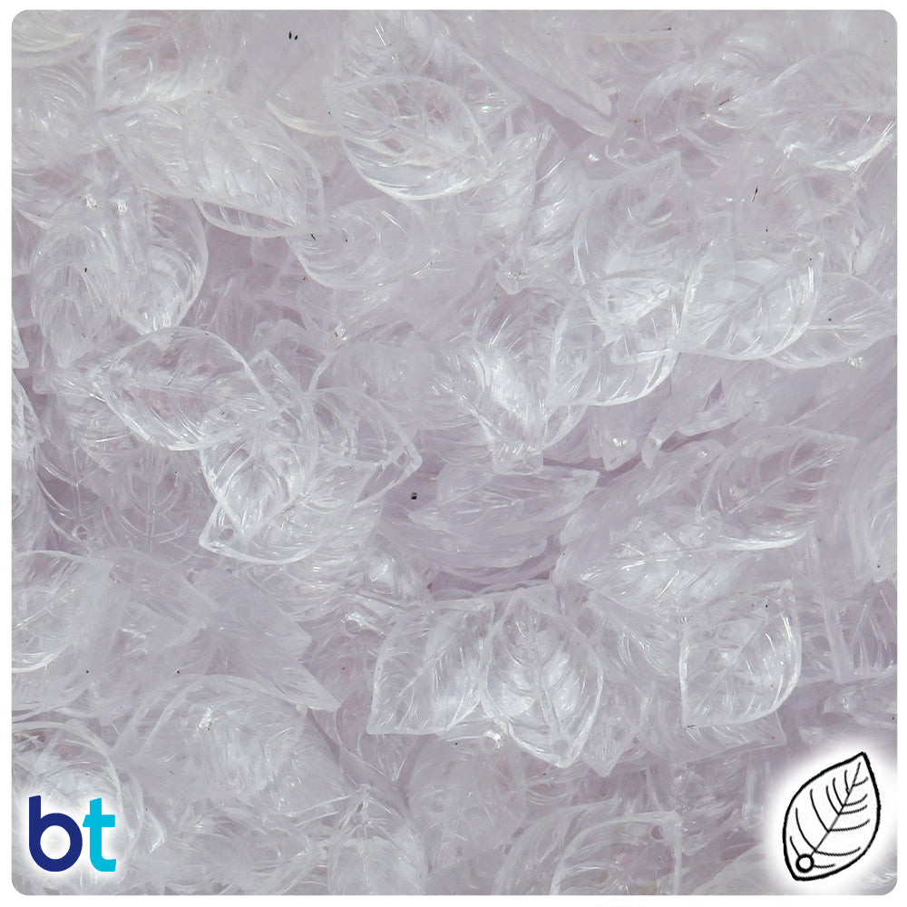 Crystal Transparent 15mm Plastic Dogwood Leaves (100pcs)