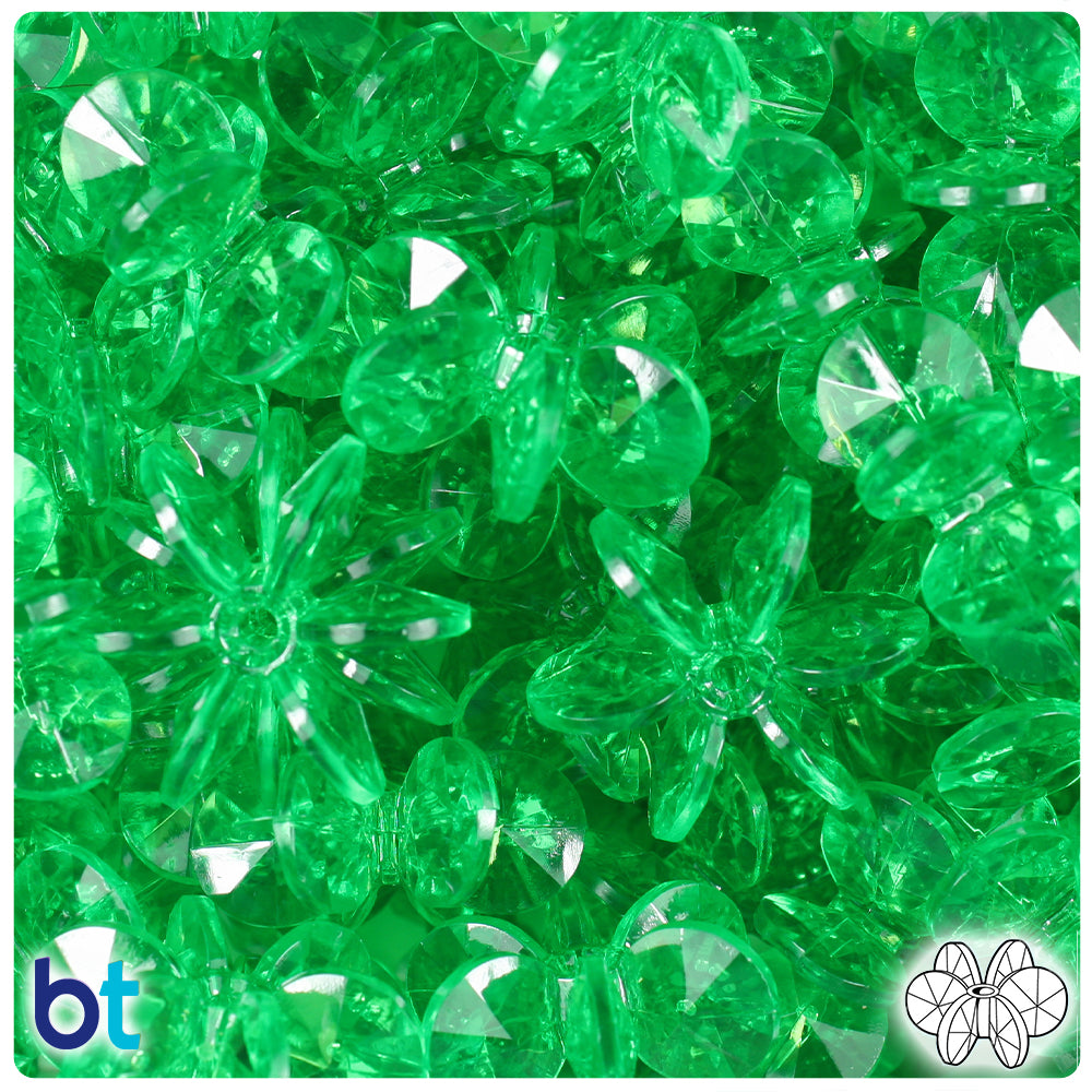 Mint Transparent 25mm SunBurst Plastic Beads (80pcs)