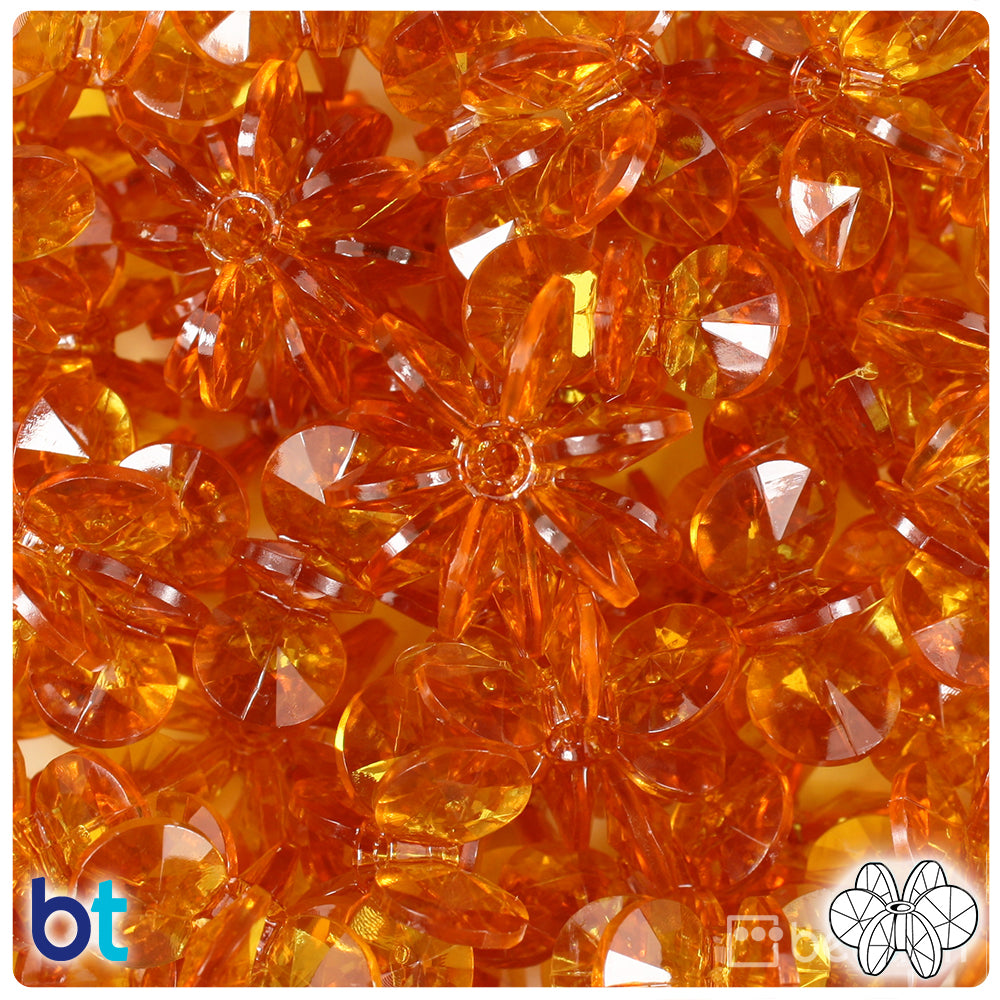 Topaz Transparent 25mm SunBurst Plastic Beads (80pcs)