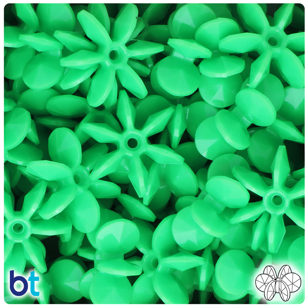 Lime Opaque 25mm SunBurst Plastic Beads (80pcs)