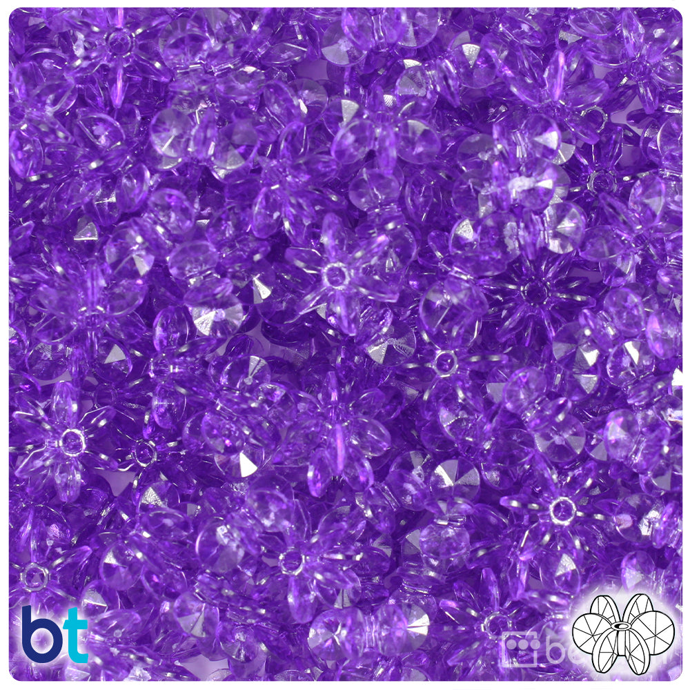 Amethyst Transparent 12mm SunBurst Plastic Beads (450pcs)