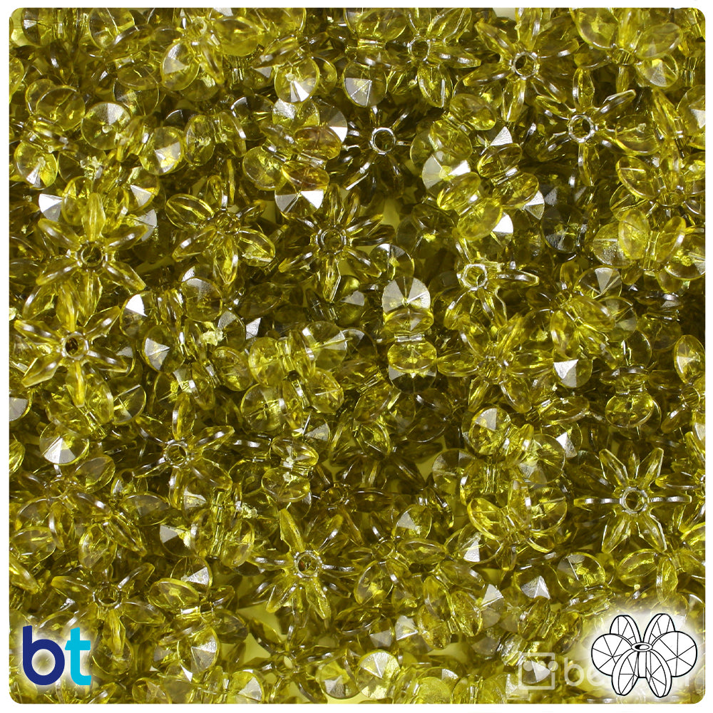 Dark Avocado Transparent 12mm SunBurst Plastic Beads (450pcs)