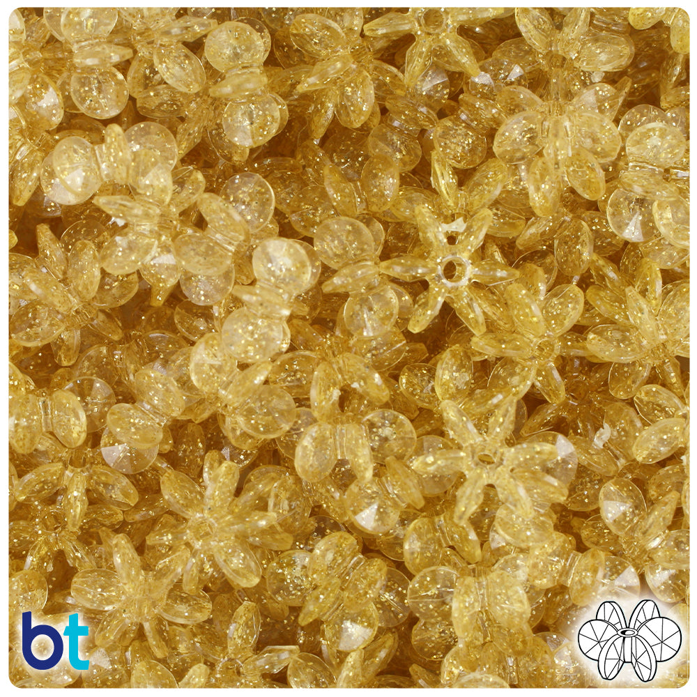 Gold Sparkle 12mm SunBurst Plastic Beads (450pcs)