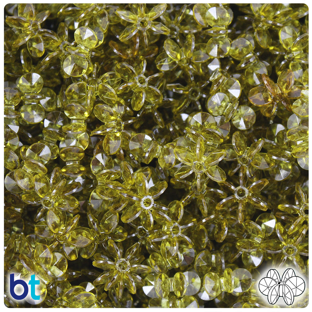 Avocado Transparent 12mm SunBurst Plastic Beads (450pcs)