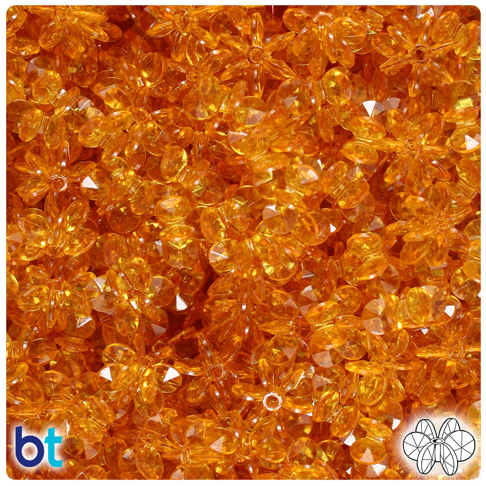 Topaz Transparent 12mm SunBurst Plastic Beads (450pcs)