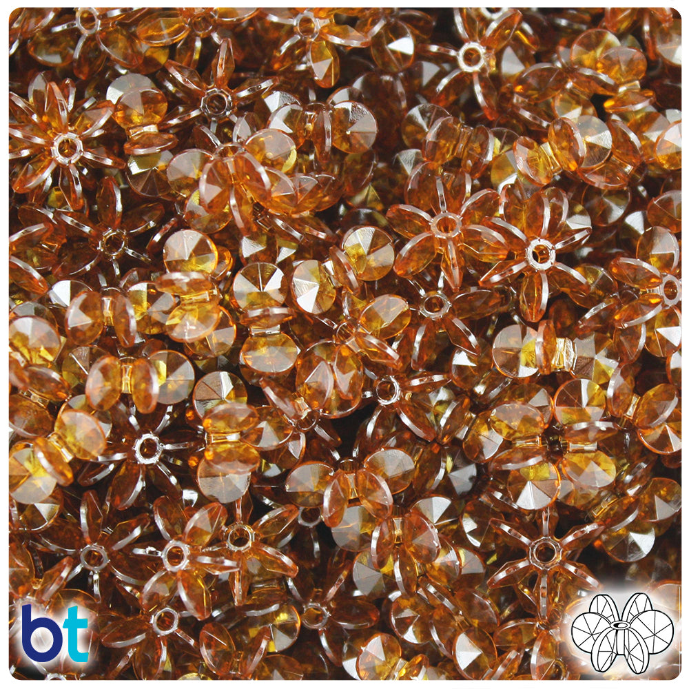 Root Beer Transparent 12mm SunBurst Plastic Beads (450pcs)