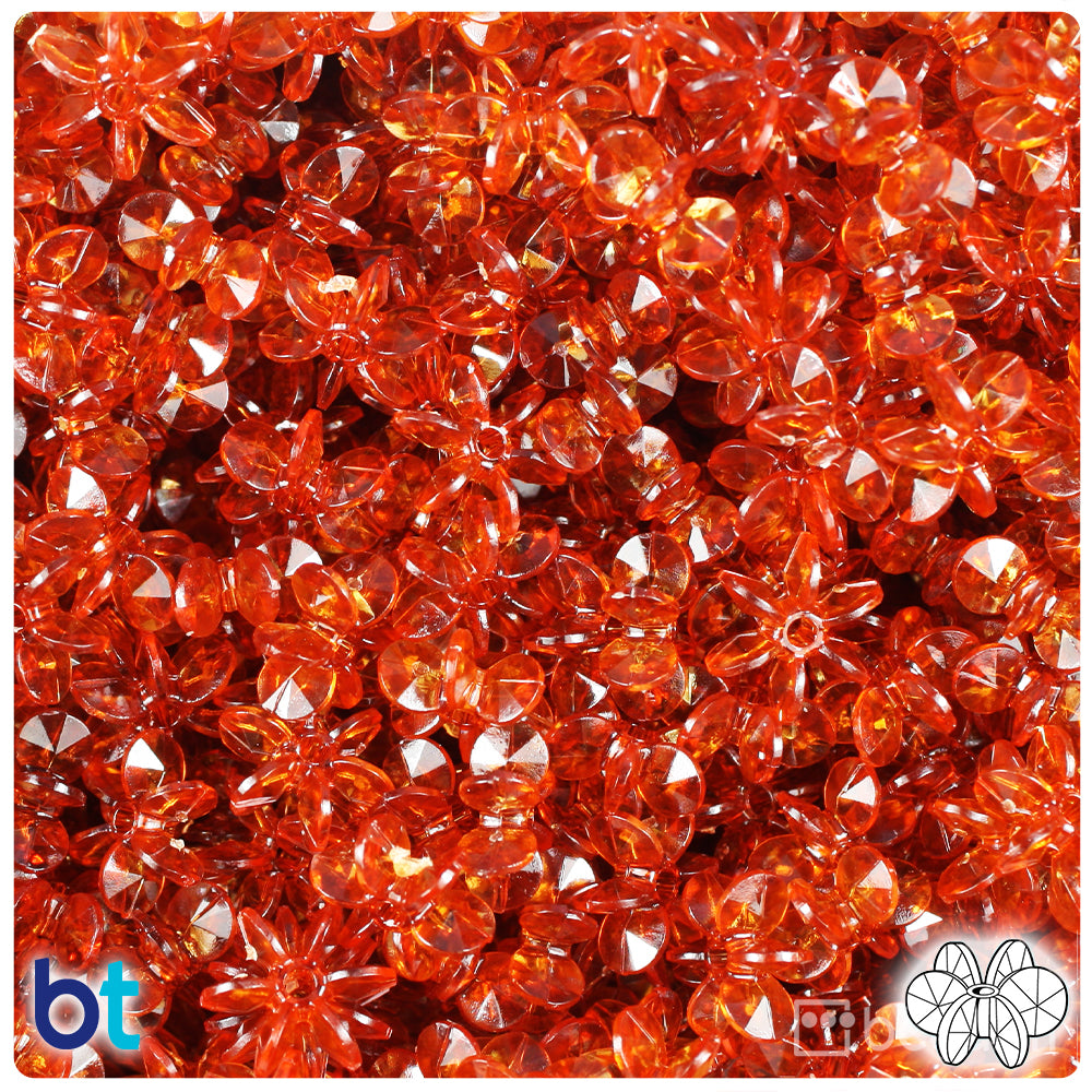 Tortoise Transparent 12mm SunBurst Plastic Beads (450pcs)