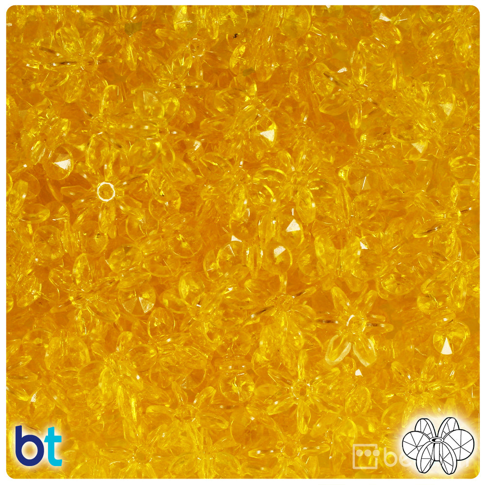 Dark Yellow Transparent 12mm SunBurst Plastic Beads (450pcs)