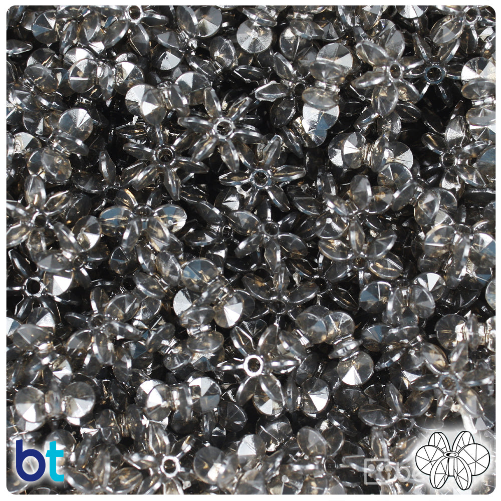 Jet Transparent 12mm SunBurst Plastic Beads (450pcs)