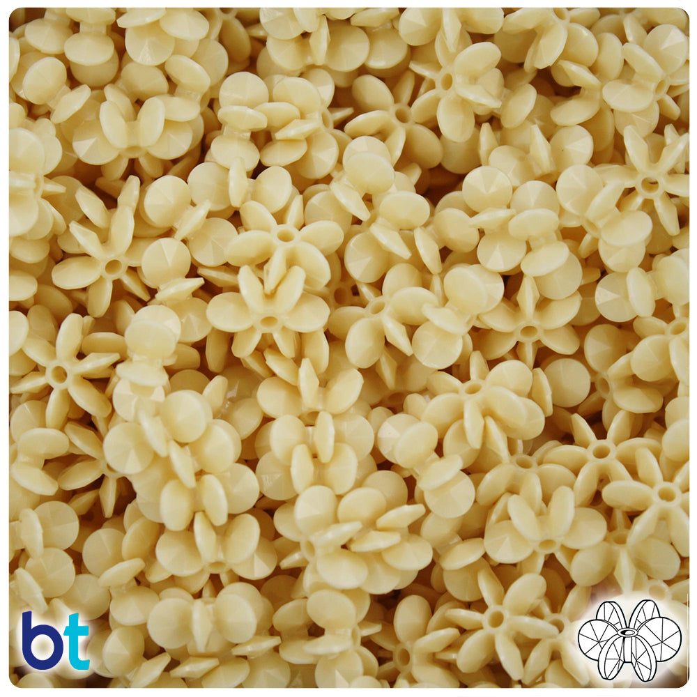 Ivory Opaque 12mm SunBurst Plastic Beads (450pcs)