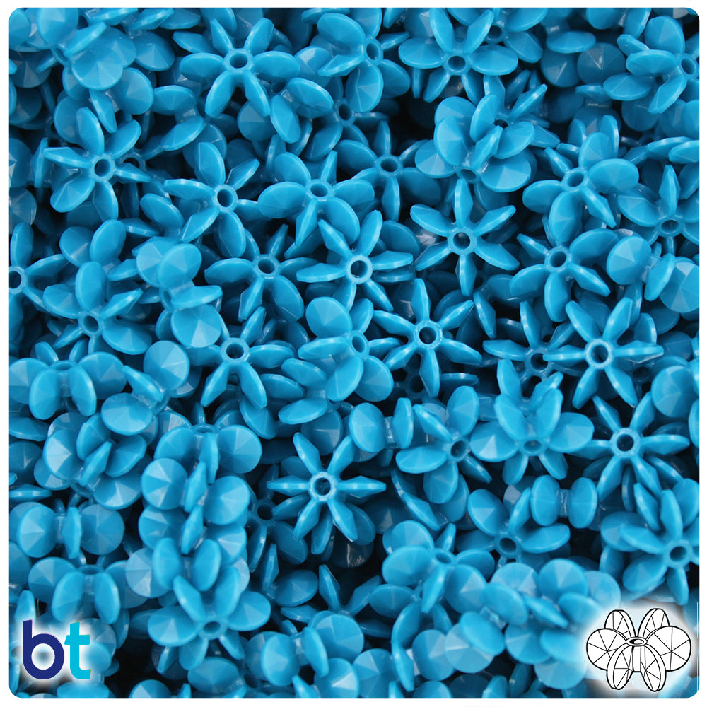 Dark Turquoise Opaque 12mm SunBurst Plastic Beads (450pcs)