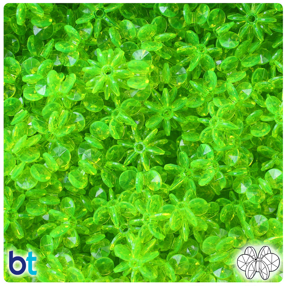 Lime Roe Transparent 12mm SunBurst Plastic Beads (450pcs)