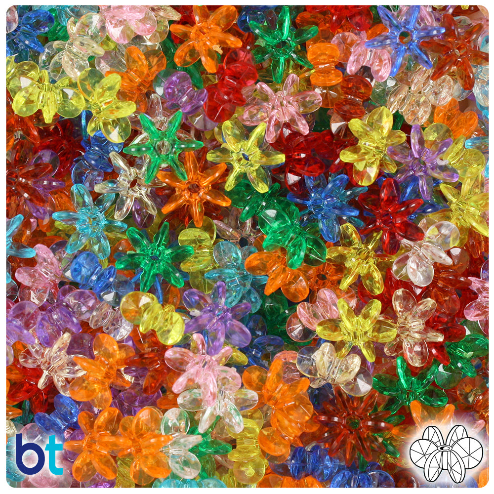 Transparent Mix 10mm SunBurst Plastic Beads (450pcs)