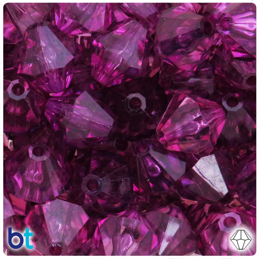 Purple Transparent 20mm Faceted Bicone Plastic Beads (15pcs)