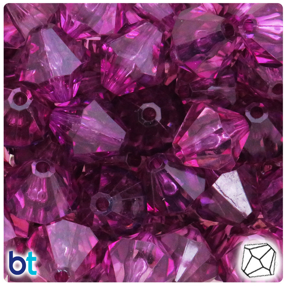 Purple Transparent 20mm Faceted Bicone Plastic Beads (15pcs)