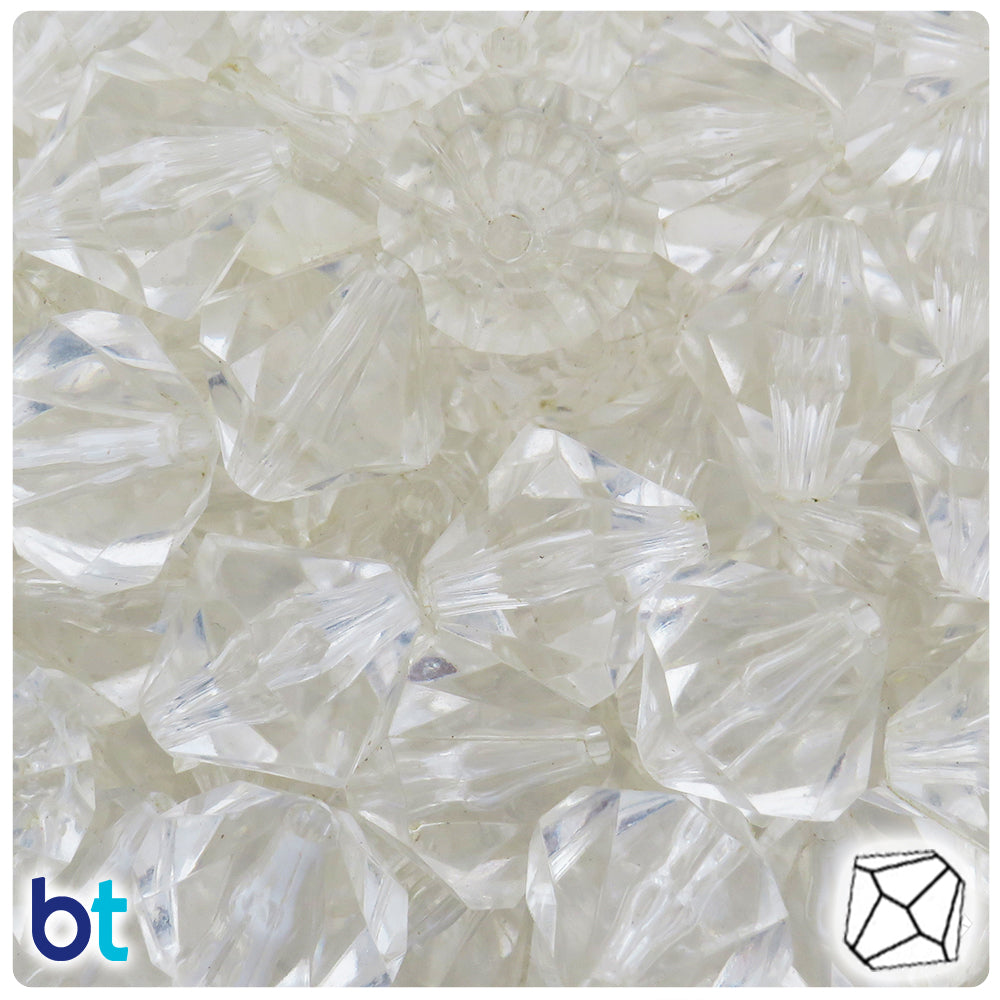 Clear Transparent 20mm Faceted Bicone Plastic Beads (15pcs)