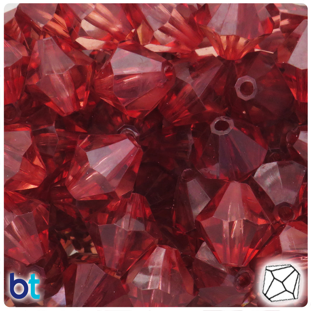 Brown Transparent 20mm Faceted Bicone Plastic Beads (15pcs)