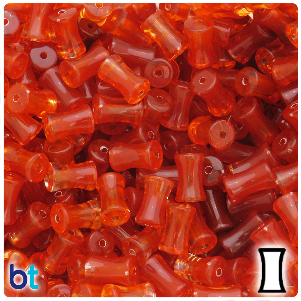 Brown Transparent 12mm Bamboo Joint Plastic Beads (100pcs)