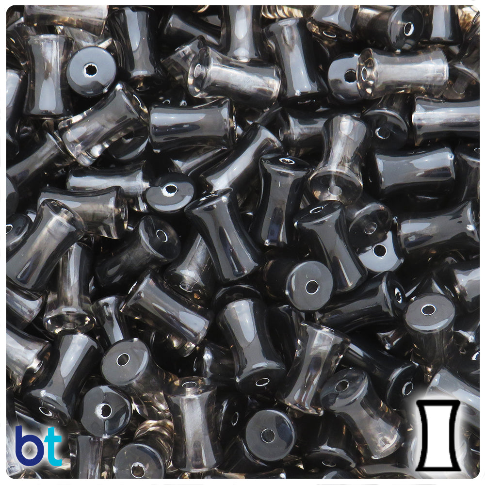 Black Transparent 12mm Bamboo Joint Plastic Beads (100pcs)