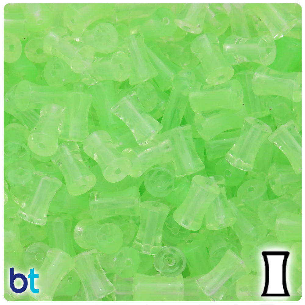 Light Green Transparent 12mm Bamboo Joint Plastic Beads (100pcs)