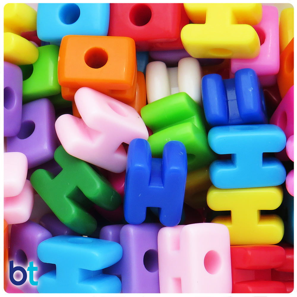 Mixed Opaque Jumbo Alpha Beads - Letter H (10pcs)