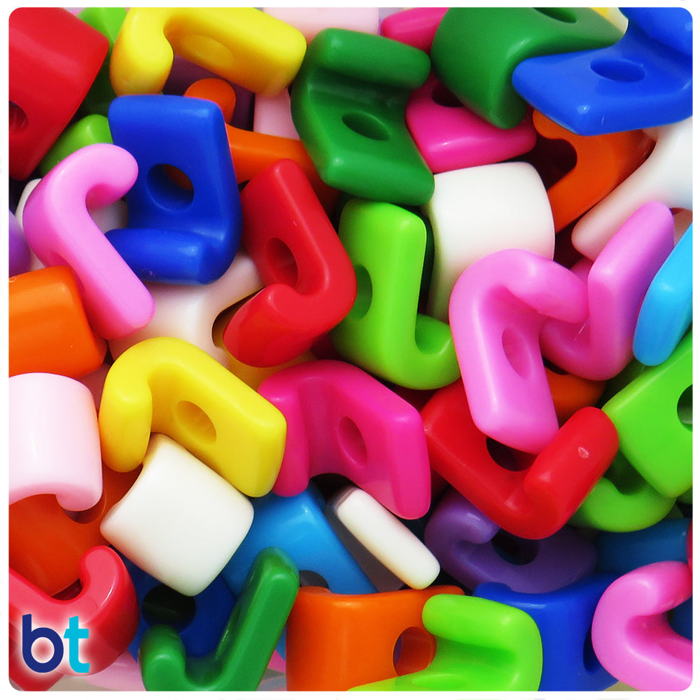 Mixed Opaque Jumbo Alpha Beads - Letter J (10pcs)
