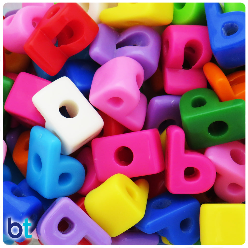 Mixed Opaque Jumbo Alpha Beads - Letter P (10pcs)