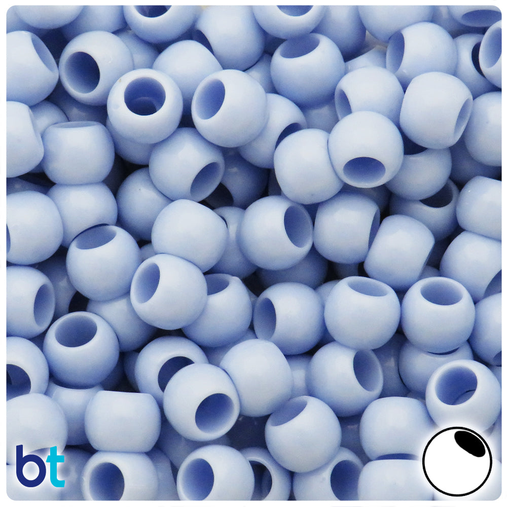 Light Blue Opaque 12mm Round Plastic Beads (100pcs)